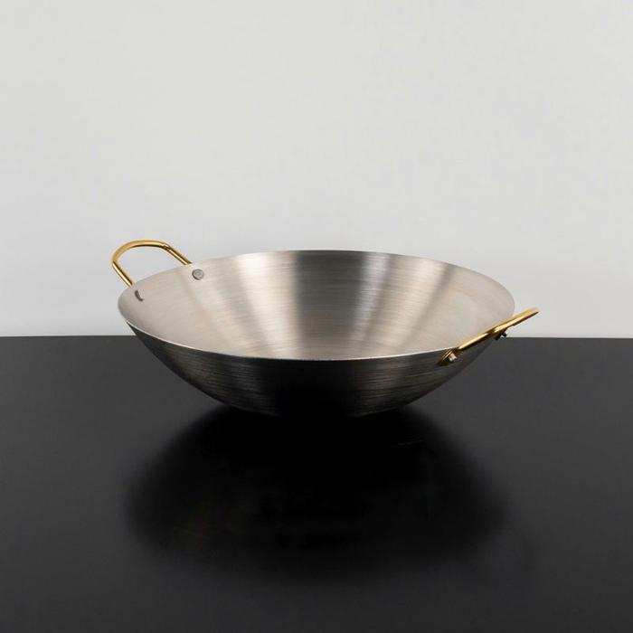 Gambar Wajan Stainless Steel Anti Lengket Onomane / Kuali Tebal 24 - 32 CM / Penggorengan Stenlis Premium - Gold, Diameter 24 cm dari SINAR SERBAGUNA undefined Tokopedia