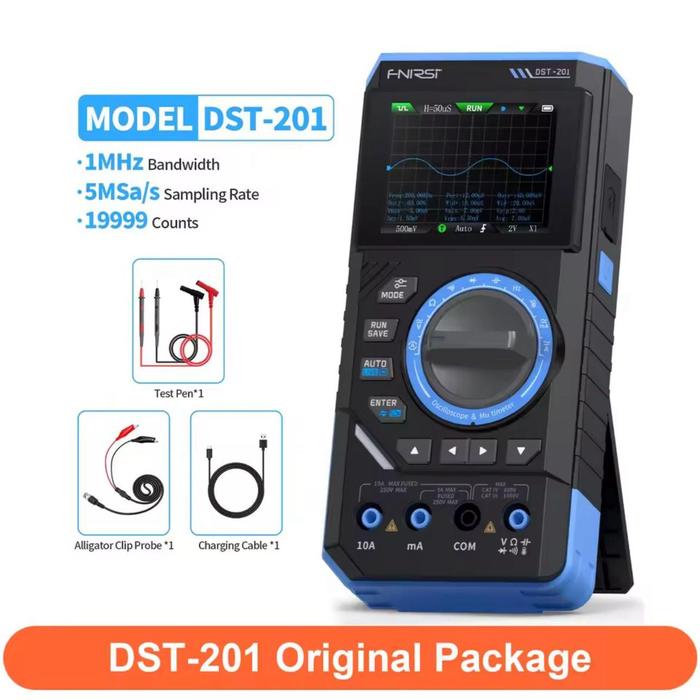 FNIRSI DST-210 / DST-201 – 3-in-1 Digital Oszilloskop + Multimeter + Signalgenerator, Handheld
