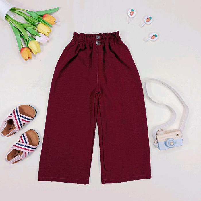 Gambar Celana KULOT KANCING Anak Perempuan 1-10 Tahun Bahan Crinkle Airflow Pink Kucing - Maroon, M (1-2 Thn) dari Samudra Biru Knitting undefined Tokopedia