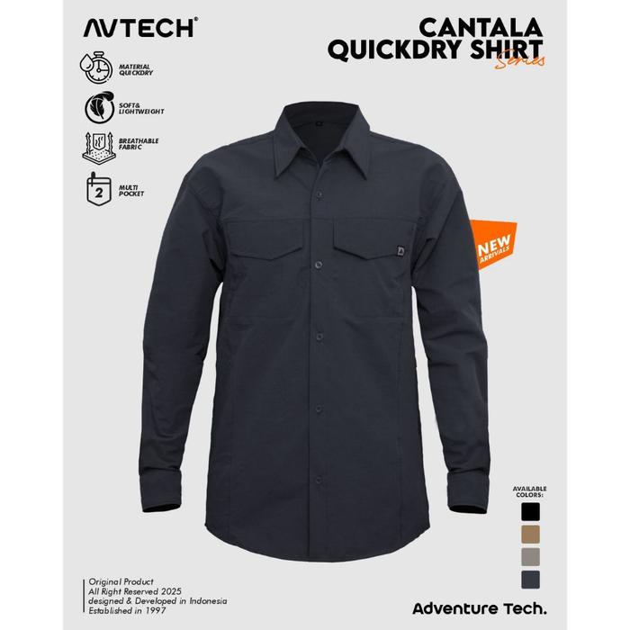 Gambar AVTECH - Kemeja Lengan Panjang Pria Wanita Formal Kerja Lapangan Outdoor Harian Quick Dry Reguler Fit - CANTALA - Abu-abu, M dari Avtech Adventure Technology undefined Tokopedia