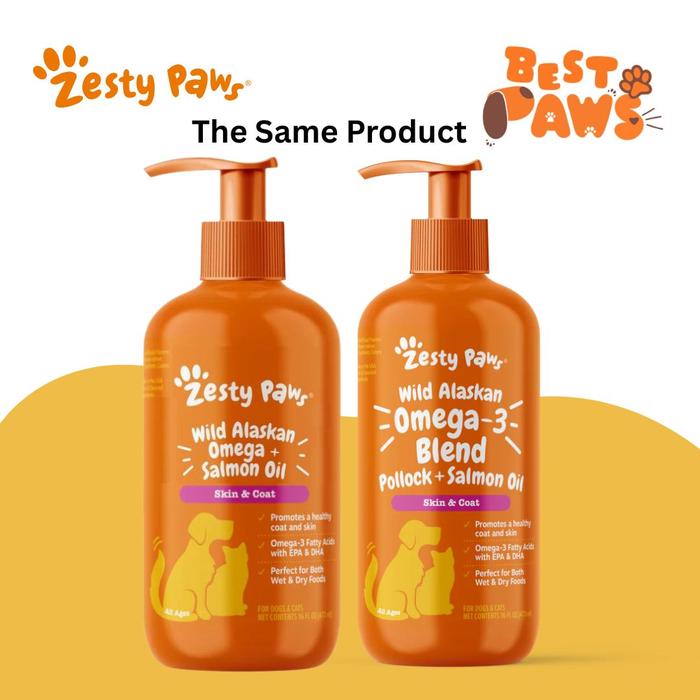 Jual Zesty Paws Wild Alaskan Omega + Salmon Oil for Dogs & Cats - 8.5 ...