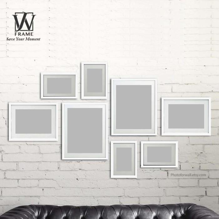 Gambar Wall Frame Photo Collage Gallery Wall 1 Set 8 Pcs Black and White - FRAME SAJA, Hitam dari Waliyan Jaya undefined Tokopedia