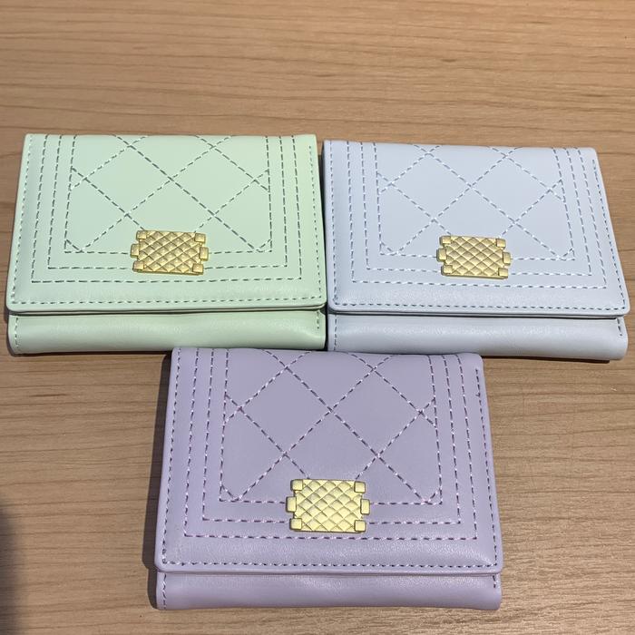 Gambar Miniso Women’s Diamond Pattern Quilted Short Trifold Wallet Dompet - Light Green dari MINIS0 X SAM0N0 SALATIGA undefined Tokopedia