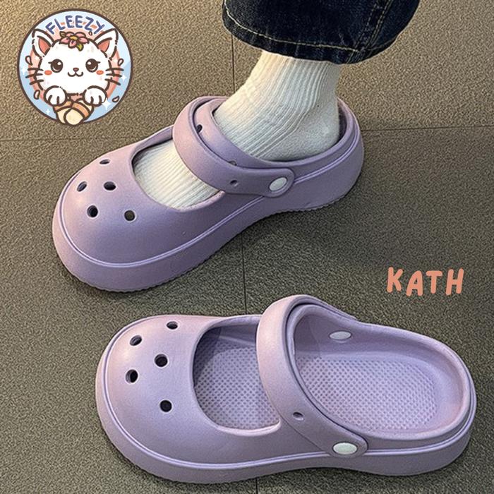 Gambar Fleezy Sandal Rumah Jelly Premium Sangat empuk - Sanda Sepatu Kath Karet Wanita Hitam  Putih dari Fleezy undefined Tokopedia