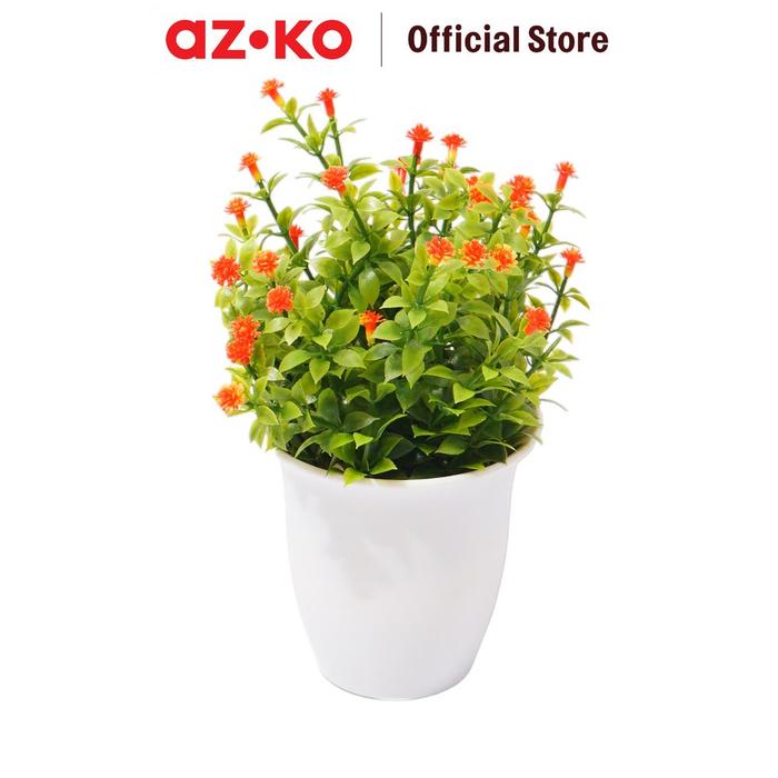Gambar AZKO Arthome Bunga Artifisial Grass Star Potted  - Putih - Oranye dari AZKO ID undefined Tokopedia