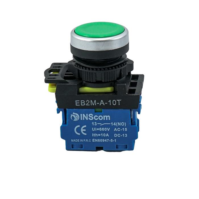 Gambar PUSH BUTTON SWITCH FLUSH MAINTAINED / PUSHBUTTON TOMBOL PRESS LOCKING Green - BIRU dari Igi Mart undefined Tokopedia