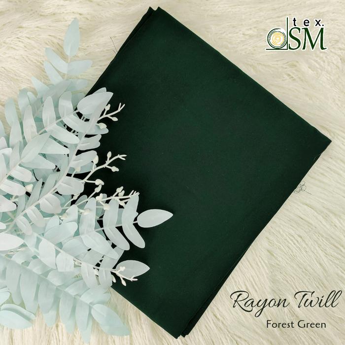Gambar Kain Rayon Twill Premium Lembut Terasa Nyaman dan Murah - Forest Green dari DSM Textile undefined Tokopedia