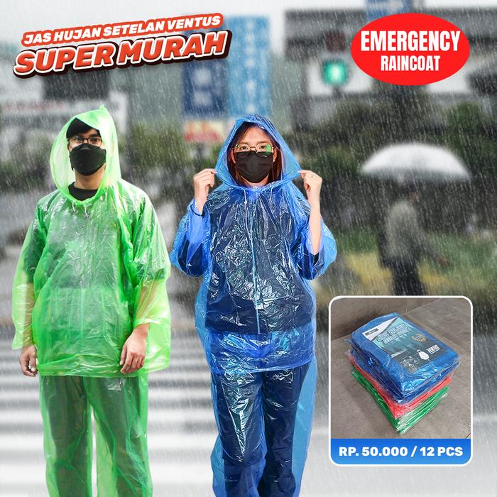 Gambar Ventus Isi 12 Jas Hujan Plastik Tebal LDPE Spec bambu model setelan,Kualitas Impor 1 Lusin dari WINPU UMBRELLA undefined Tokopedia