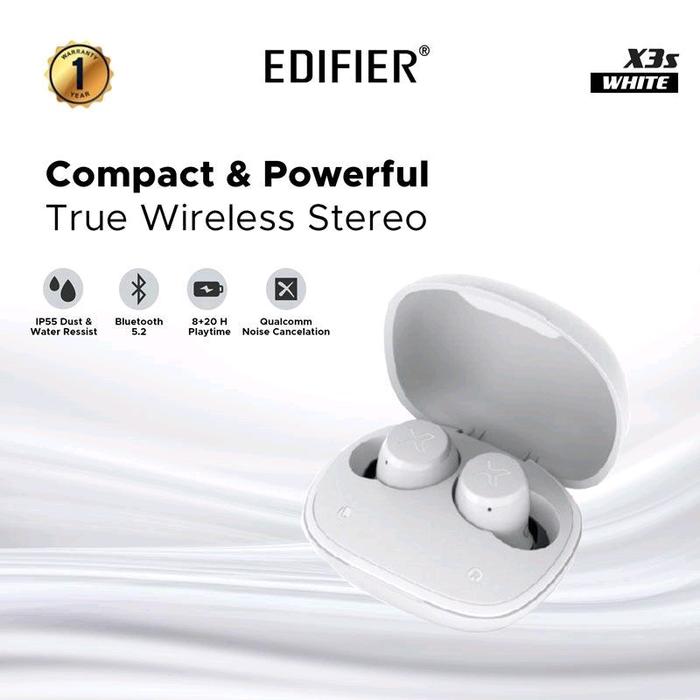Gambar Edifier TWS X3s True Wireless Stereo Earbuds Bluetooth V 5.0 - Putih dari Mantap Baru undefined Tokopedia