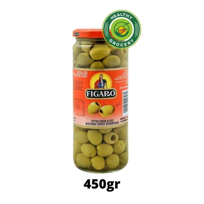 Gambar Figaro Green Olive With Pimiento  / Pitted Black Olive 450gr In Jar / Pikel Zaitun - Figaro Green Olive With Pimiento 450gr In Jar  dari Healthy Grocery undefined Tokopedia