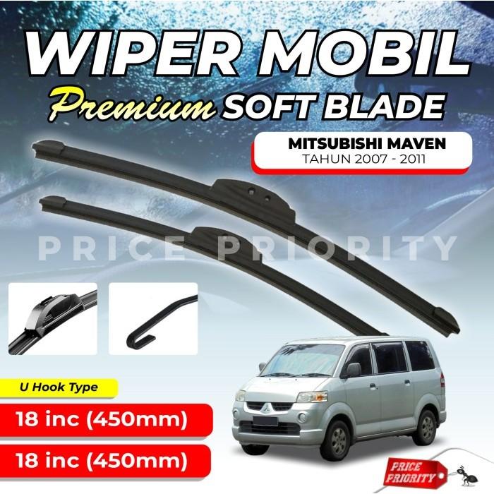 Gambar [Bayar di Tempat] Wiper Mobil Soft Blade Mitsubishi Maven Karet Wiper Frameless Anti Baret Custom Fit Premium Set RWB - 18 inch saja dari Autonet Store undefined Tokopedia