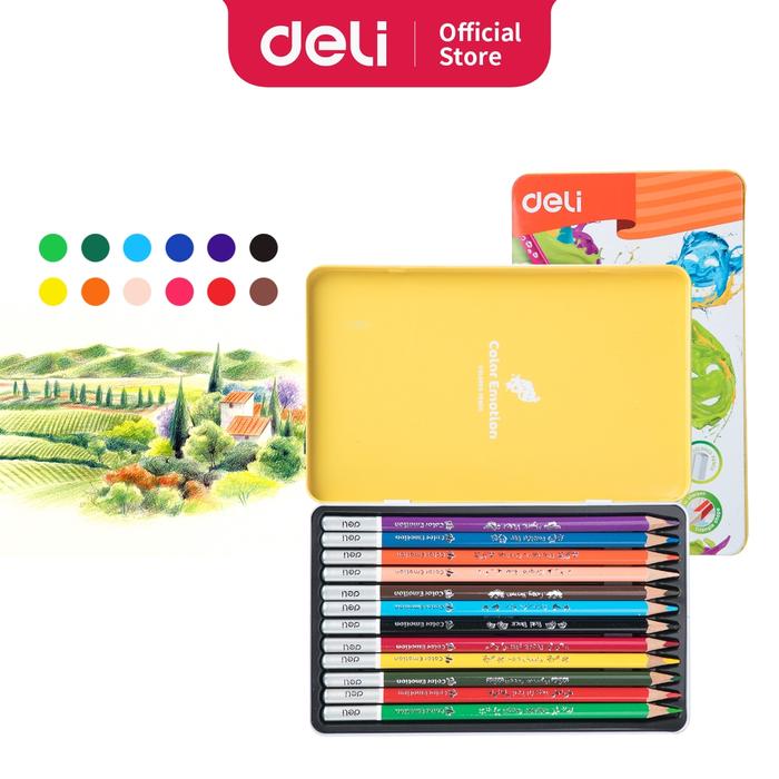 Gambar Deli Pensil Warna Celup Halus 12/24/36 Warna, Bentuk Segitiga Ergonomis EC00205 EC00225 EC00235 Cat Kayu - 12 Warna - EC00205 dari Deli.Indonesia undefined Tokopedia