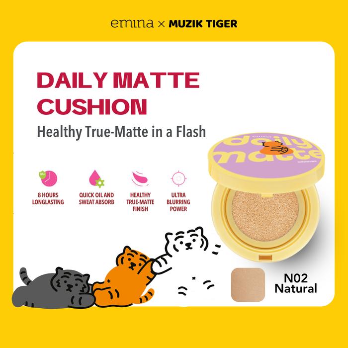 Gambar Emina Daily Matte Cushion 15g - Cushion Healthy Matte Oil Control Lasting 8 Jam, Anti Kering - N02 Muzik dari eminacosmetics undefined Tokopedia