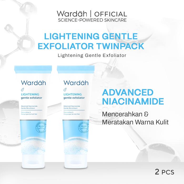 Gambar [TWINPACK] WARDAH Lightening Gentle Exfoliator 50 ml - Pembersih Wajah dengan Scrub dan Advanced Niacinamide - Skincare dari wardahbeautyid undefined Tokopedia