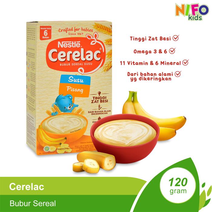 Gambar Nestle Cerelac Bubur Bayi 6+ 120gr Bubur Sereal Mpasi Bayi - 6+ Apel Jrk Pisang 120 gr dari Niceforkids undefined Tokopedia