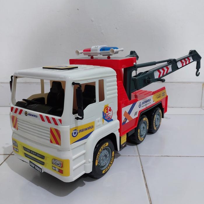 Gambar Mainan Truk Derek Jumbo Truk Towing Roda Friction Bahan Tebal - merah dari Parasindo undefined Tokopedia