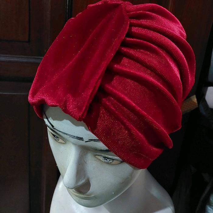 Gambar Turban Bludru / Turban Instant / Turban Turki - Merah dari Al-Fauzian undefined Tokopedia