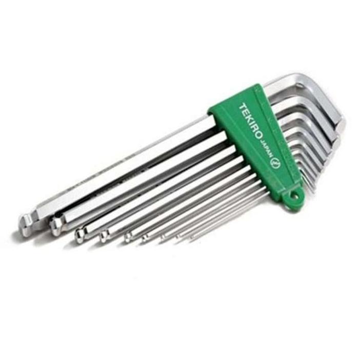 Gambar TEKIRO KUNCI L BALLPOINT PANJANG SET 9 Pcs HEX KEY LONG HK-BP1204 dari Drill&Co undefined Tokopedia