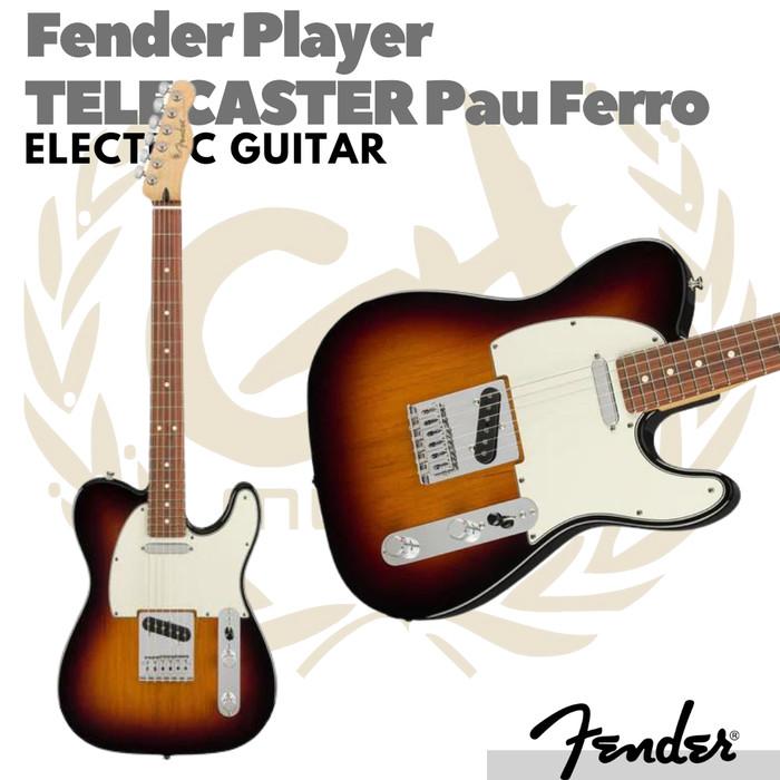 Gambar Fender Player Telecaster Electric Guitar, Pau Ferro FB | Gitar Listrik - 3TONE SUNBURST dari GH Music Store undefined Tokopedia