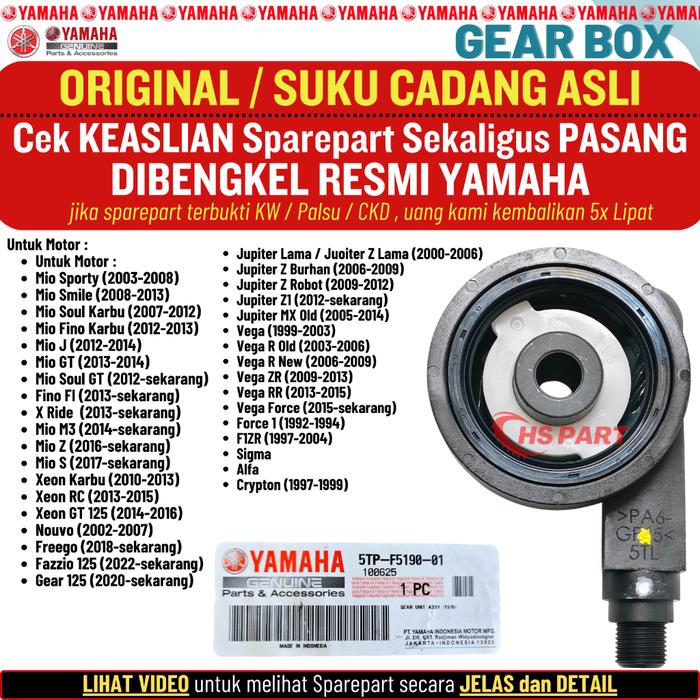 Gambar Gearbox Speedometer Mio M3 S Z Soul GT Fino Gear Xride 125 Freego Xeon Jupiter Original Yamaha 100% dari HS Part_NEW undefined Tokopedia