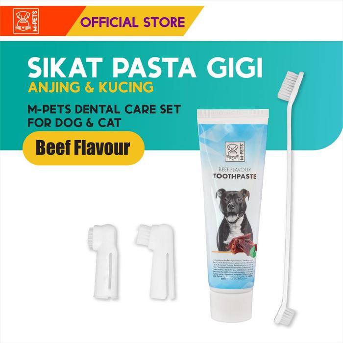 Gambar M-Pets Dental Care Set For Dog / Sikat Pasta Gigi Anjing / Odol - Beef dari M-Pets Volk Pets Indonesia undefined Tokopedia