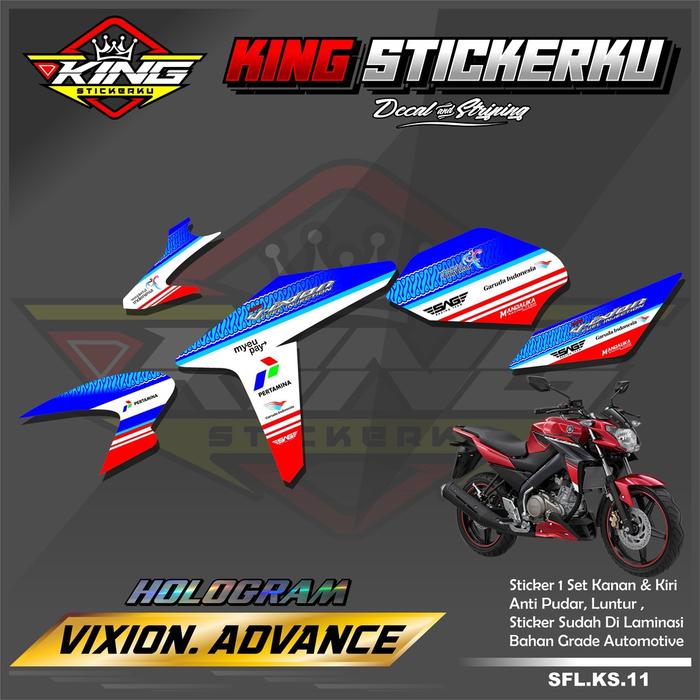 Gambar Sticker Striping Lis Variasi Vixion Advance - Stiker Striping Aksesoris Motor Vixion Advance Desain Mandalika. KS.011 Motorcycle - 1, Stiker Vinyl dari King Stiker_NEW undefined Tokopedia