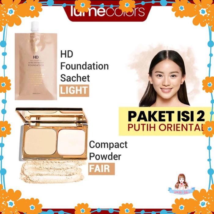 Gambar Lumecolors Paket 2 in 1 Double Action - Foundation Loose Compact Powder Tahan Lama High Coverage - PUTIH ORIENTAL dari santi bbc undefined Tokopedia
