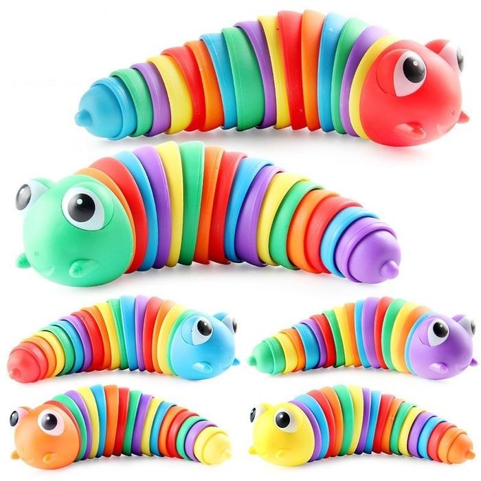 Gambar 【Gstar】Mainan Fidget Slug Toys/Mainan Ulat Sensory/Mainan Yang Ulat/ Mainan Warna Pelangi/ Mainan Lucu Berwarna-Warni/Mainan Sensory Anak Fidget Caterpillar Slug Toys /Mainan Refleksi Mainan Penghilang Stress - Ulat Random Color dari Gstar Toys Online Mall undefined Tokopedia