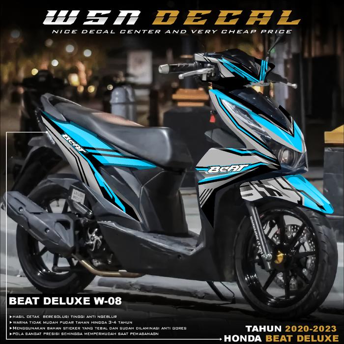 Gambar (COD) TERBARU Decal Sticker Honda Beat DELUXE STREET 2020 2021 2022 2023 2024 Full body - Stiker Skotlet Variasi Modifikasi Beat Fi New Terbaru Desain Grafis WSN 008 - BIRU MUDA A, GLOSSY dari MG STICKER undefined Tokopedia