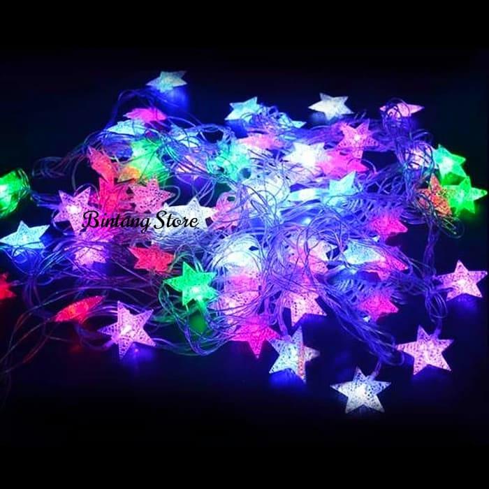 Gambar TERBARU PANJANG FULL 10 METER - Lampu Hias Led Lampu Dekorasi Lampu Bintang Kelap Kelip 10 Meter - Lampu Hias Warna warni / Led Karakter Bintang & Bola Anggur 10 Meter Bulat - Bintang 10 M dari ToserbaTop21 undefined Tokopedia
