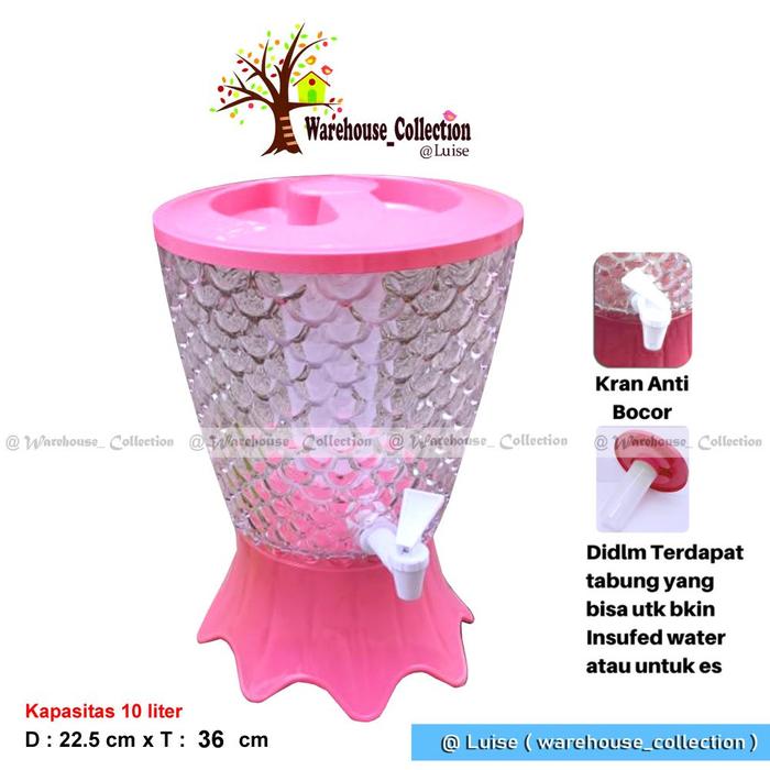 Gambar DISPENSER KRISTAL ACRYLIC SET/DISPENSER MODEL IKAN/TEMPAT AIR MINUM 10 LITER/Dispenser kran unik cantik - DISPENSER PINK SAJA dari WAREHOUSE COLLECTION undefined Tokopedia