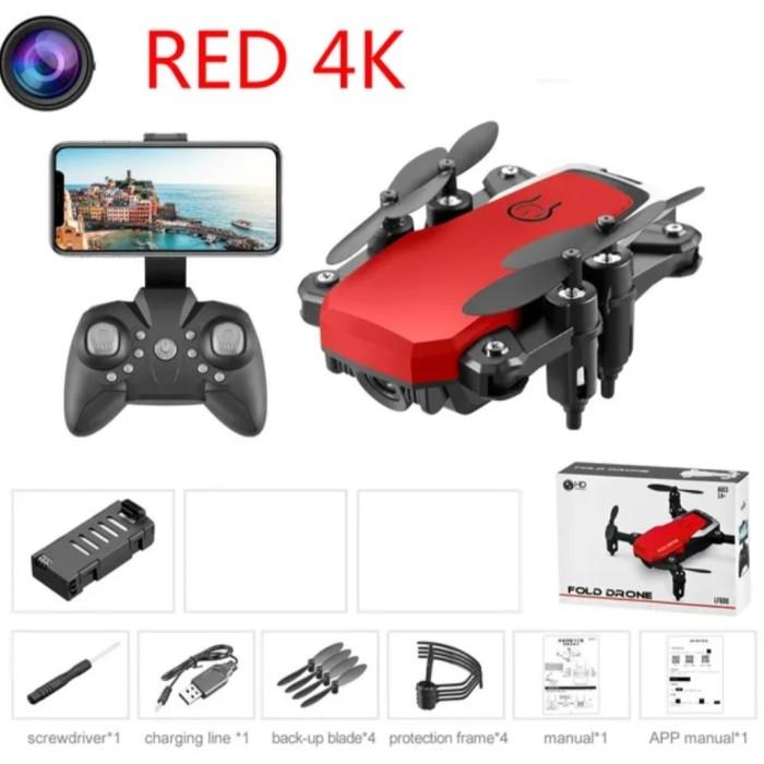 Jual Drone Lipat LF606 Kamera 4K Mini Quadcopter Merah Kamera