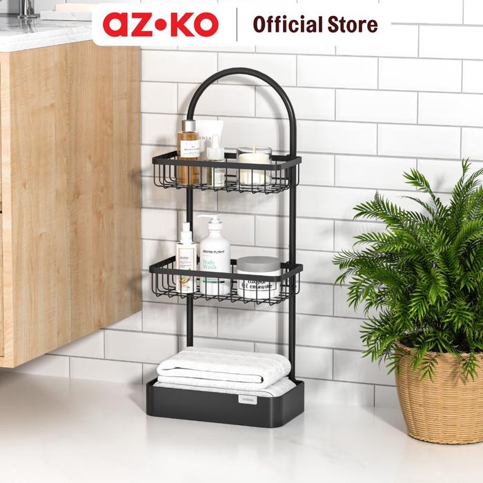 Gambar AZKO Stora Rak Kamar Mandi Knockdown 30X18 cm Organizer Serbaguna Rak Sabun Shampoo Tempat Peralatan Mandi Bathroom Racks - 29.4x18.5x870.8cm dari AZKO ID undefined Tokopedia