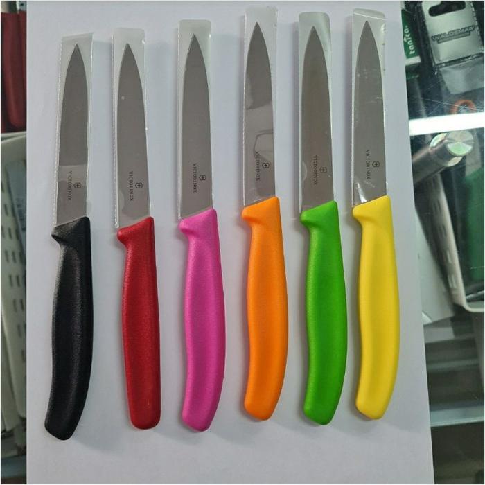 Gambar Pisau Victorinox, Paring Knife 10cm, Swiss Made, ready Kuning Hijau Merah Kuning Pink dari violaviola undefined Tokopedia