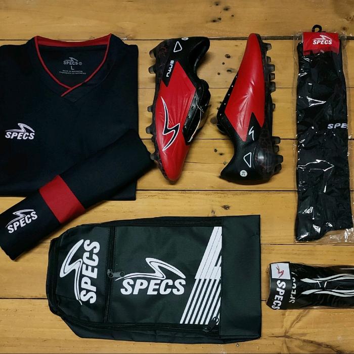 Gambar SEPATU BOLA SPECS PAKET KOMPLIT Sepatu Sepak Bola Bonus Set Jersey, Tas Jinjing, Kaoskaki & Deker - pkt5 specs satupro merah, 39, m dari sepatubolafutsal.id undefined Tokopedia