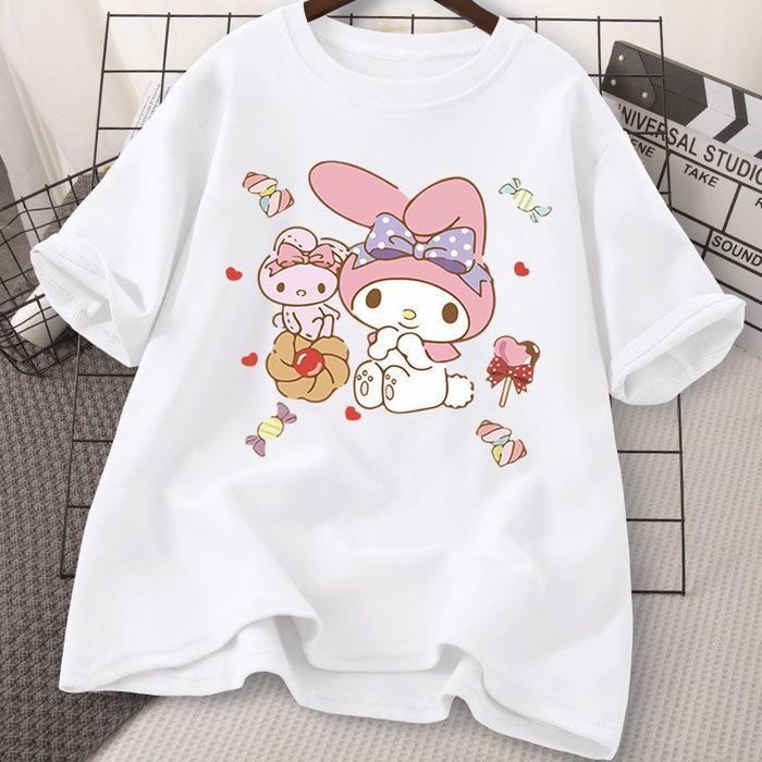 Gambar Kaos Atasan Wanita Kaos Melody Cute Kaos Karakter Sanrio Cute Kuromi Full Cotton - SANR53 PUTIH, XS dari Executiveprint undefined Tokopedia