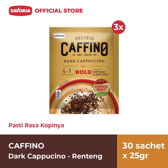 Gambar Caffino Dark Cappuccino Renteng - Bubuk Kopi Instan 30 Sachet x 25g dari Savoria Store_NEW undefined Tokopedia