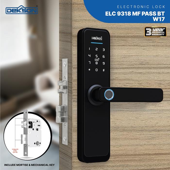 Gambar DEKKSON Electronic Lock Kunci Digital ELC 9318 MF PASS BT (R) W17 - KIRI Black dari Dekkson Official Shop undefined Tokopedia