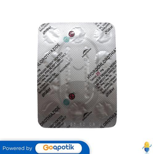 Gambar HYDROCHLOROTHIAZIDE KIMIA FARMA 25 MG STRIP 10 TABLET dari Apotek Tirza Medika by GoApotik undefined Tokopedia