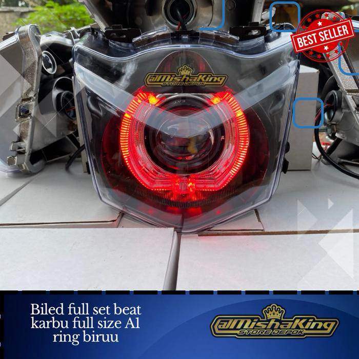 Gambar Lampu biled bilet beat karbu spek A1 full set Reflektor - Ring merah A1 dari Misha king store undefined Tokopedia