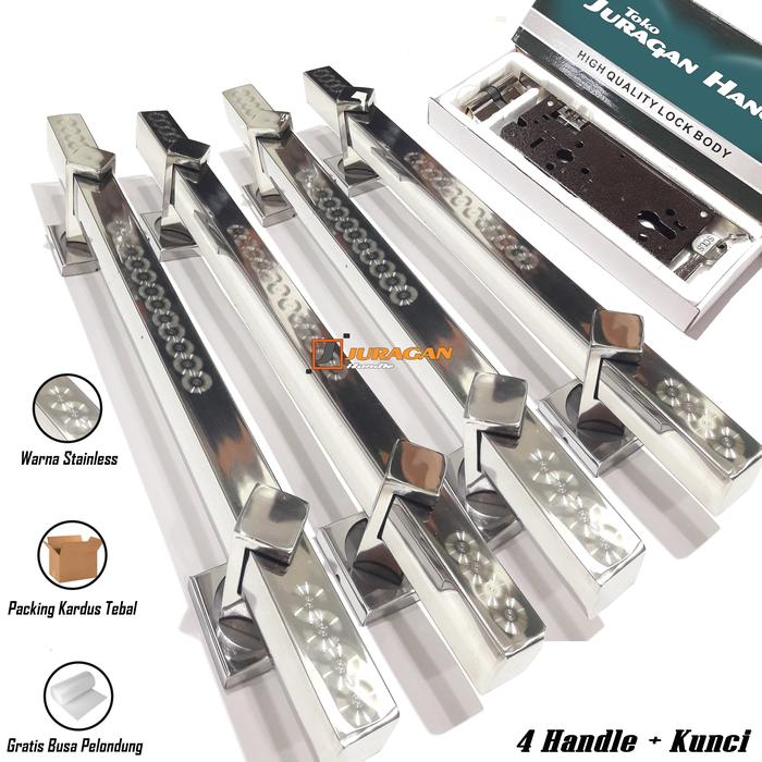 Gambar Handle Pintu Ruang Tamu Pintu Depan 45 cm - Hendel Pintu Kupu Tarung - Body Kunci 2 Pintu - SILVER, 33 CM dari Juragan Handle_NEW undefined Tokopedia