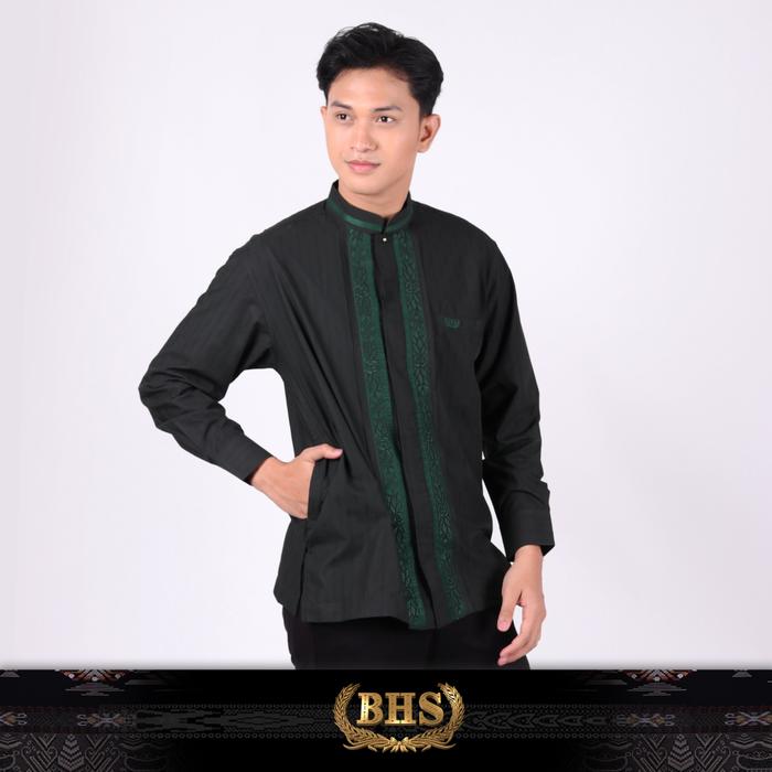 Gambar Baju Koko BHS Classic Motif Kombinasi Olive Tua 01 - M dari SarungBHS Kab. Gresik Tokopedia