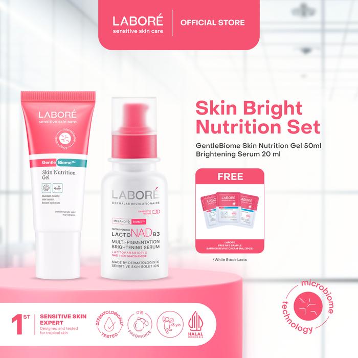 Gambar LABORE Skin Bright Nutrition Set - LABORE Multi-Pigmentation Brightening Serum 20 ml | LABORE Skin Nutrition Gel 50 ml - Serum Brightening Mencerahkan Mengatasi Multi Pigmentasi Bekas Jerawat PIE PIH Moisturizer Kulit Berminyak Skincare Best Seller - NutriBright Set dari LABORE undefined 5 Tokopedia