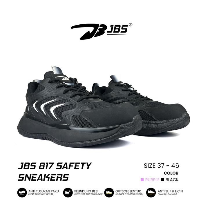 Gambar Sepatu Safety Sneakers JBS 817 Ujung Besi Anti Tusukan Benda Tajam Black Kerja High - HITAM, 39 dari PONDOK TACTICAL undefined Tokopedia