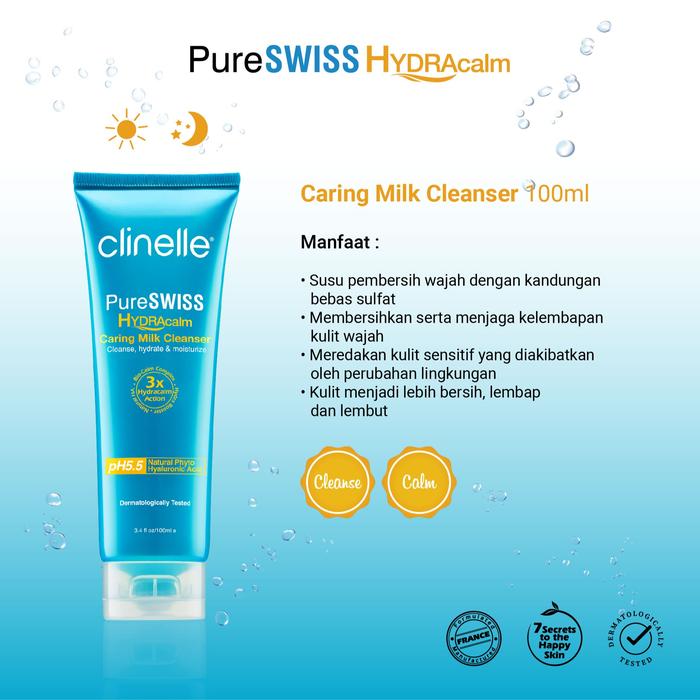 Gambar CLINELLE PureSwiss Hydracalm Caring Milk Cleanser 100 mL - Face Cleanser Pembersih Wajah - PureSwiss Hydracalm Caring Milk Cleanser 100 mL dari Clinelleid undefined Tokopedia