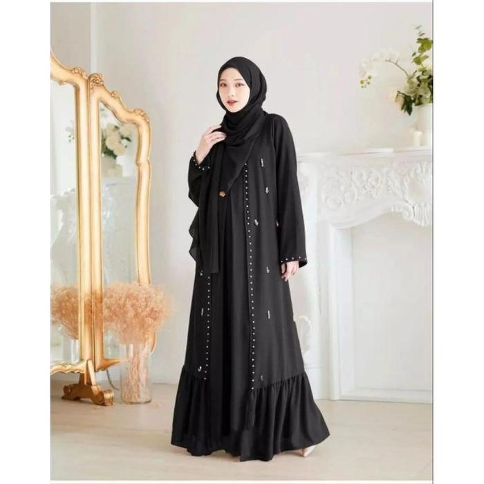 Gambar ALFISSTORE ABAYA SYAHIRA GAMIS  Syari  Mewah Dress Muslim Lebaran CERUTY PAYET Mutiara Cantik Kondangan Simple Busui pass •hitam maroon gede full body arab resleting regular fit remaja aesthetic korean style 2025 premium mewah dan elegan •bl Muslimah tari - BLACK, XS dari Nazil.id undefined Tokopedia