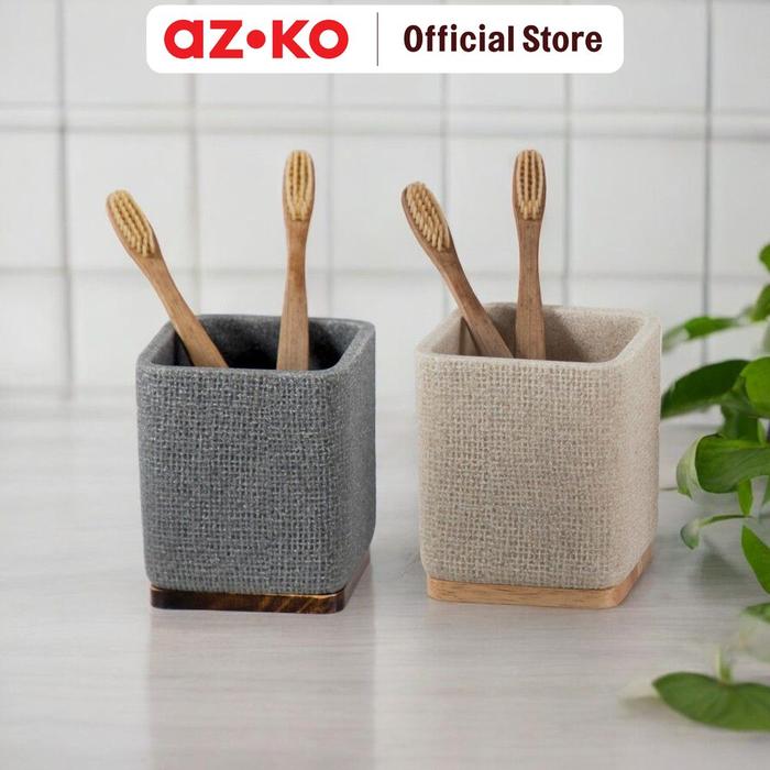 Gambar AZKO Stora Tempat Sikat Gigi Polyresin Toothbrush Holder Organizer Alat Pembersih Gigi Wadah Odol Aksesoris Kamar Mandi - Krem - Abu-abu dari AZKO ID undefined Tokopedia