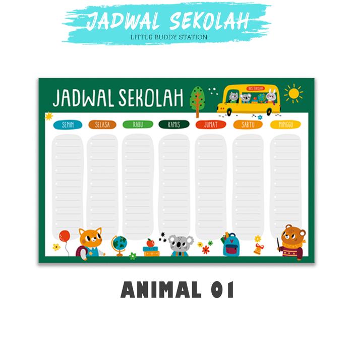 Gambar Poster Jadwal Pelajaran Sekolah Aesthetic Kegiatan Mingguan - Weekly Planner Anak - Wipe And Clean - Astronot 01 dari Little Buddy Station_NEW undefined 5 Tokopedia