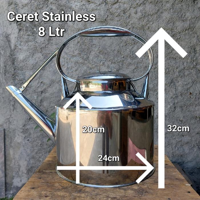 Gambar Ceret Angkringan Stainless Seng Awet Tebal Teko Pot Ketel Air - Stainless 8 Liter dari PURWA KARYA undefined Tokopedia