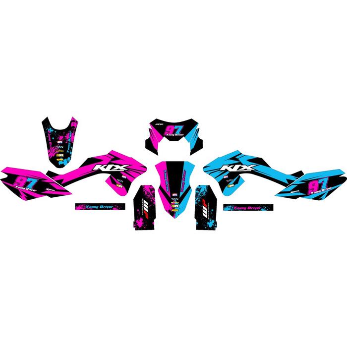 Gambar decal klx bf full body pink blue - Not Specified dari Madinah Sticker undefined Tokopedia